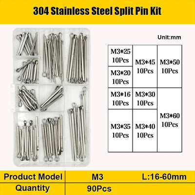 M1.5 M2 M3 M4 M5 M6 Stainless Steel U Shape Type Spring Cotter Hair Pin Cotter Pins Set Split Clamp Open Elastic Clip for Car
