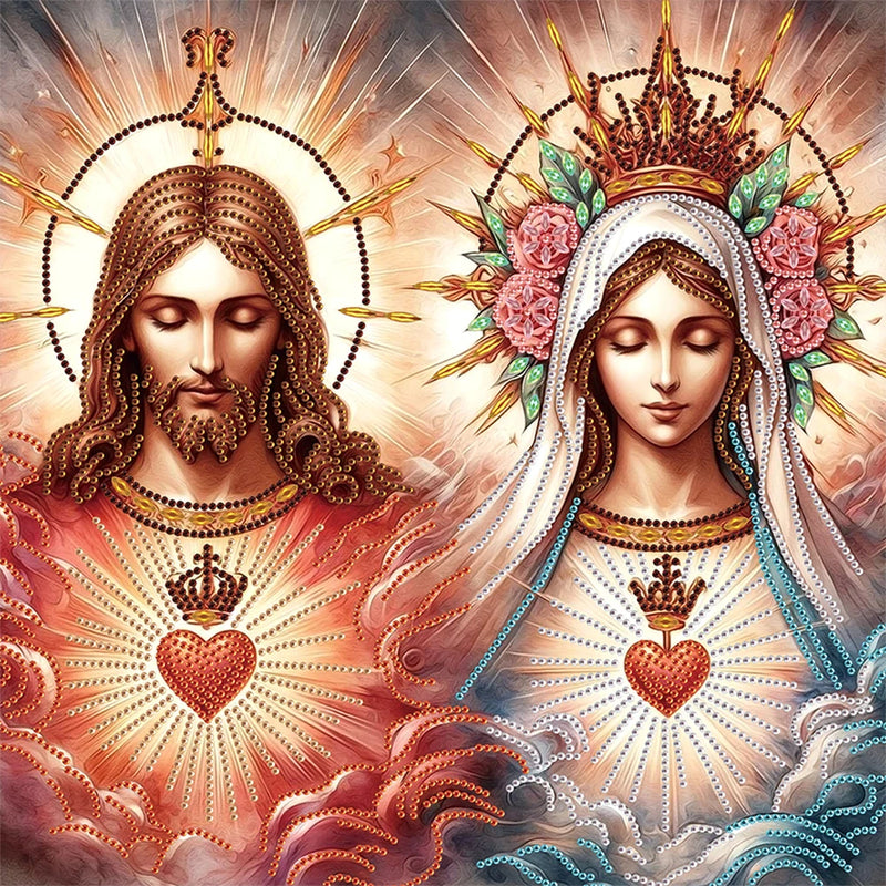 5D DIY Partial Special Shaped Drill Diamond Painting Religion Jesus Mary Kit