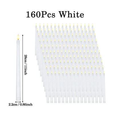 160-12Pcs LED Taper Candle with Flickering Flame Flameless Battery Operated Candles for Wedding Valentine Dinner Decoration