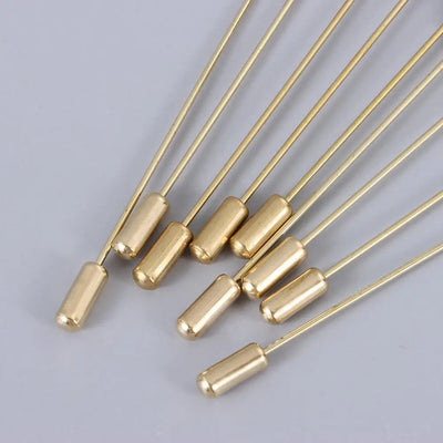 10pcs/set Simulated Pearl Copper Alloy Long Brooch Pin DIY Lapel Dress Jewelry Making Brooches Base/Tray Accessories