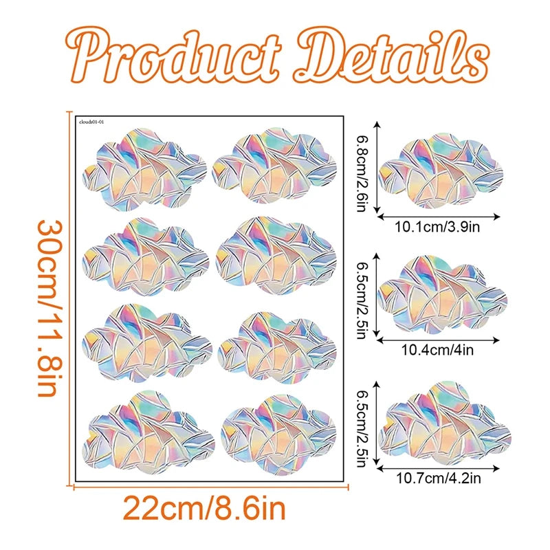 Rainbow Suncatcher Window Stickers PVC Cat Butterfly Prism Glass Wall Sticker Home Kids Bedroom Decoration Self Adhesive Decal