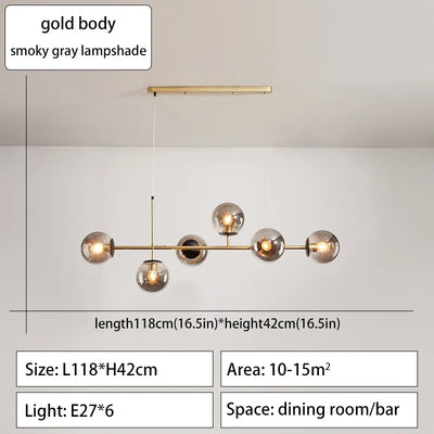 Modern Minimalist Hanging Lamp Nordic Ceiling Chandelier For Dining Room Kitchen Island Glass Ball Living Room Pendant Light