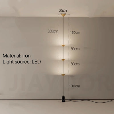 Modern Living Room Hallway Wall Floor Lamp Cone Desigh Art Decorative Iron Hanging Cable Floor Lamp For Bedroom Indoor LED Lamp