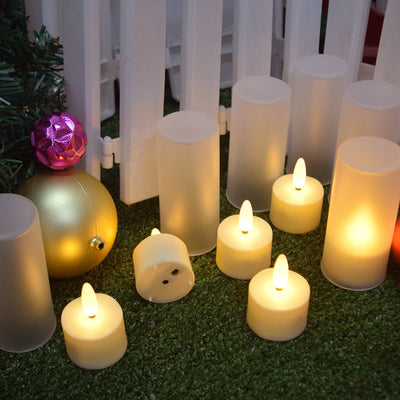 ﻿Led Candle Set Rechargeable Electronic Flicker Flameless Candles Lamp With Timer Remote For Home Decor Christmas Candle Lights