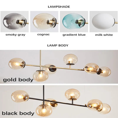 Modern Minimalist Hanging Lamp Nordic Ceiling Chandelier For Dining Room Kitchen Island Glass Ball Living Room Pendant Light