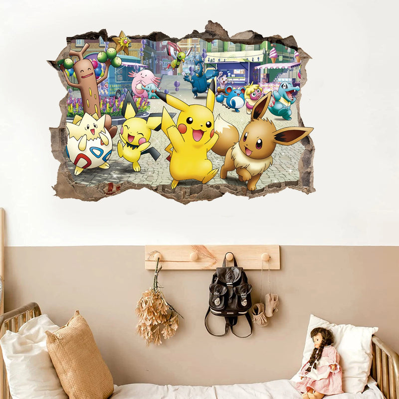 Cartoon Pikachu Wall Stickers For Kid&