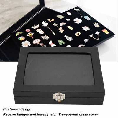 Pin Display Case Frame Brooch Medal Badge Storage Box Desktop Tray Organizer Jewelry Display Container Gifts Box Collection