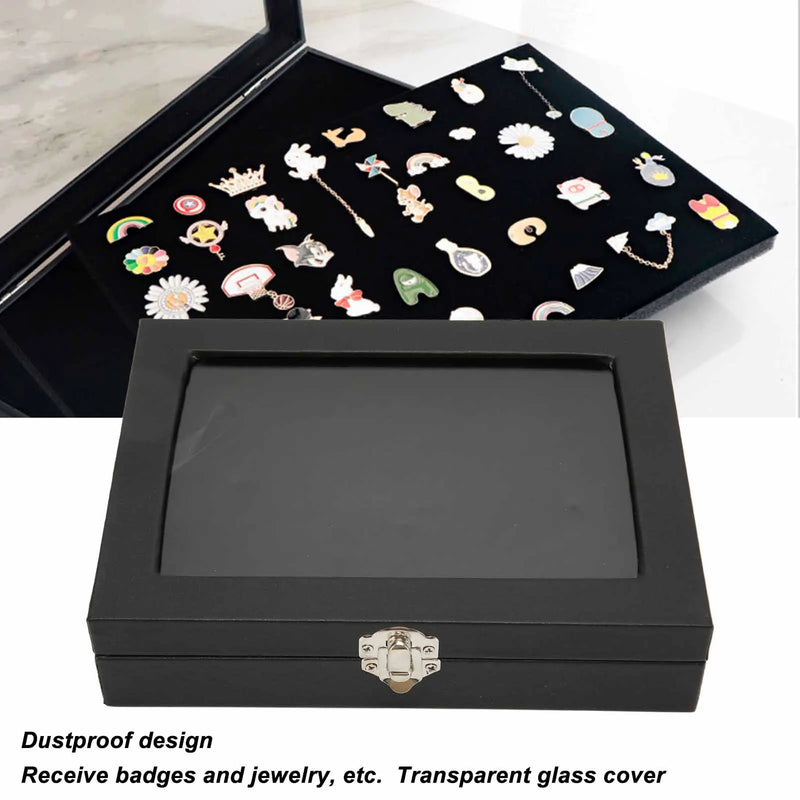 Pin Display Case Frame Brooch Medal Badge Storage Box Desktop Tray Organizer Jewelry Display Container Gifts Box Collection