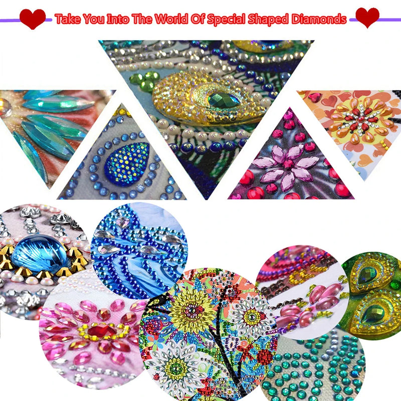 Peacock Special Shape 5D Diamond Painting Clock Art Craft Diamond Art Clock Pendants Kit Diamond Painting Clock for Home Decor