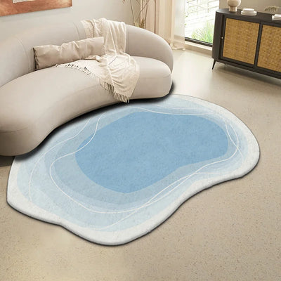 Rug Faux Cashmere Shaped Living Room Carpet Full Bedroom Bedside Rug Gradient Colour Sofa Blanket Coffee Table Floor Cushion