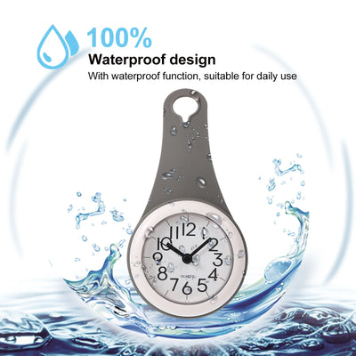 Bathroom Suction Cup Wall Clock with Waterproof Clocks Digital for Alarm Shower Timer