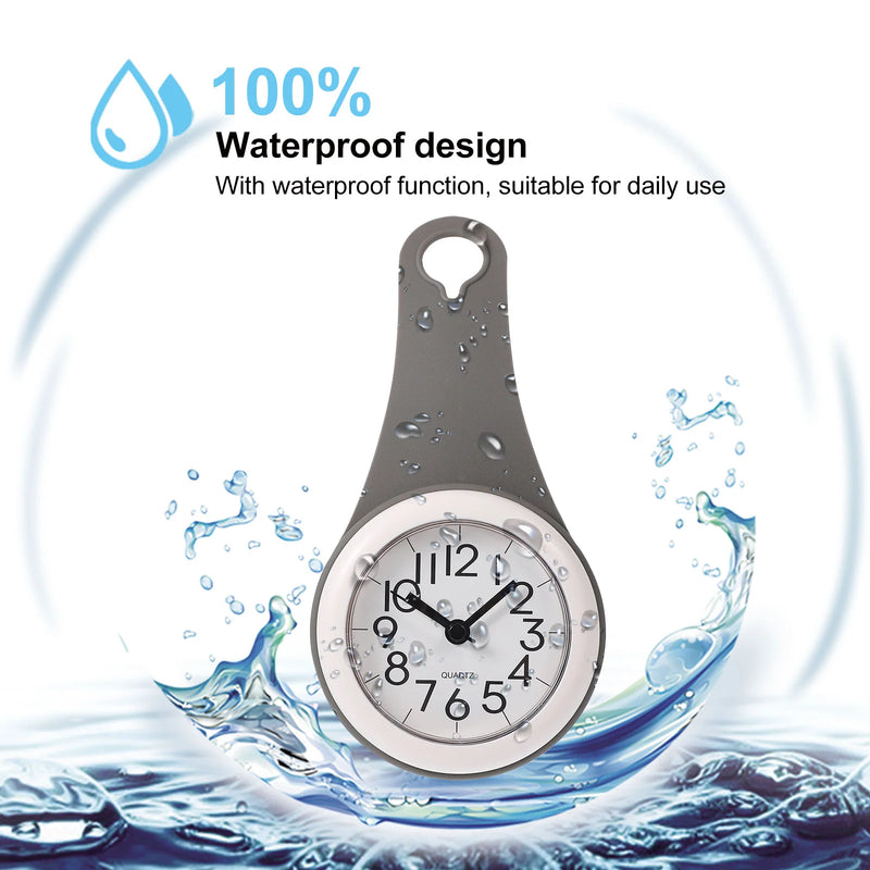 Bathroom Suction Cup Wall Clock with Waterproof Clocks Digital for Alarm Shower Timer