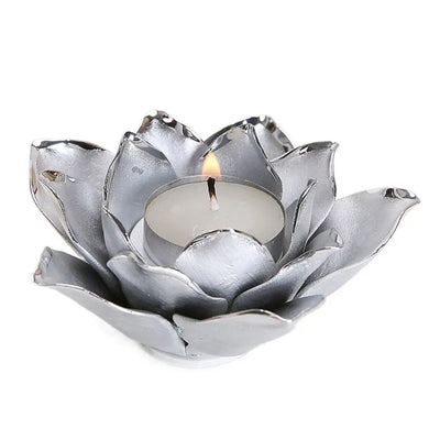 Light Luxury 3D Rose Flower Candlestick Handicraft Exquisite Lotus Candle Holder Simple Emulation Flower Ornaments Photo Props