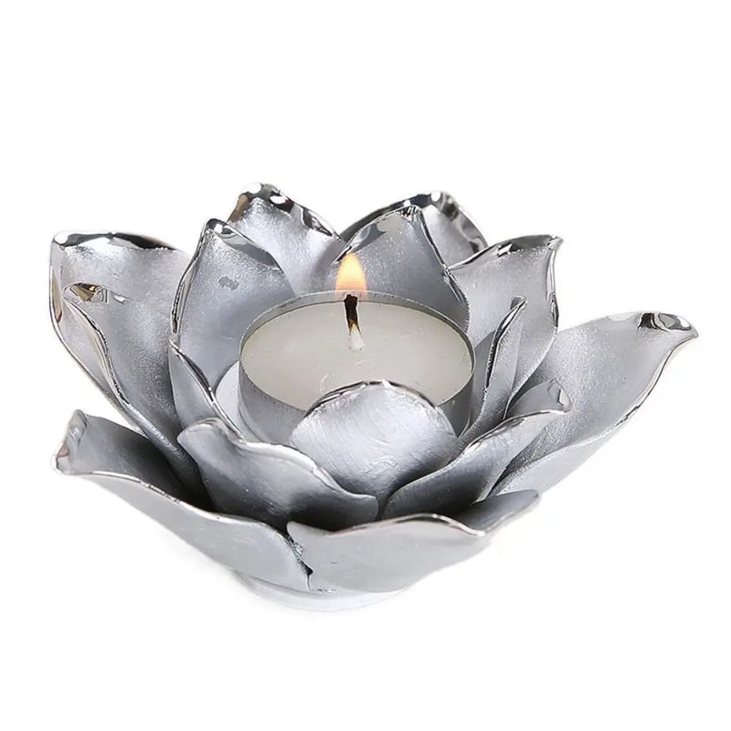 Light Luxury 3D Rose Flower Candlestick Handicraft Exquisite Lotus Candle Holder Simple Emulation Flower Ornaments Photo Props