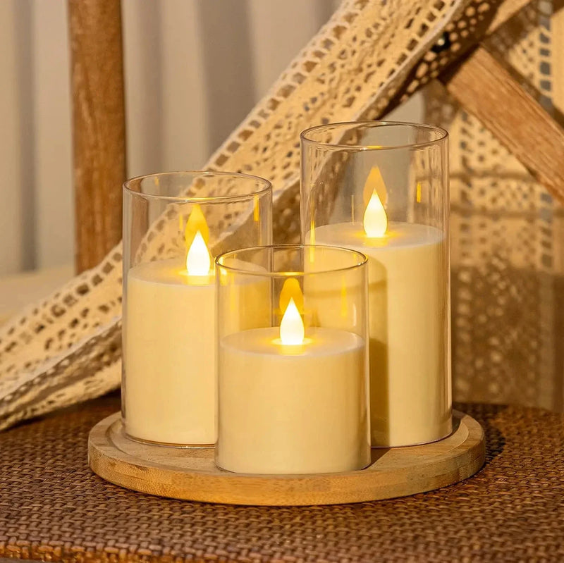 1Pcs Lvory LED Candles Battery Operated, Flickering Flameless Candles with Remote Timer,LED Flickering Candles with 3D Flame