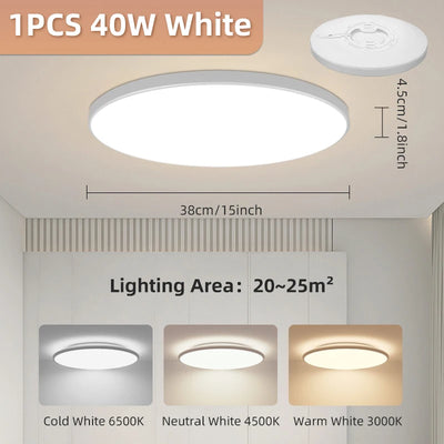 Led Ceiling Lamps led Panel Light Fixtures 220v Living room Bedroom lighting 18W 30W 40W Cold/Neutral/Warm White Ceiling lights