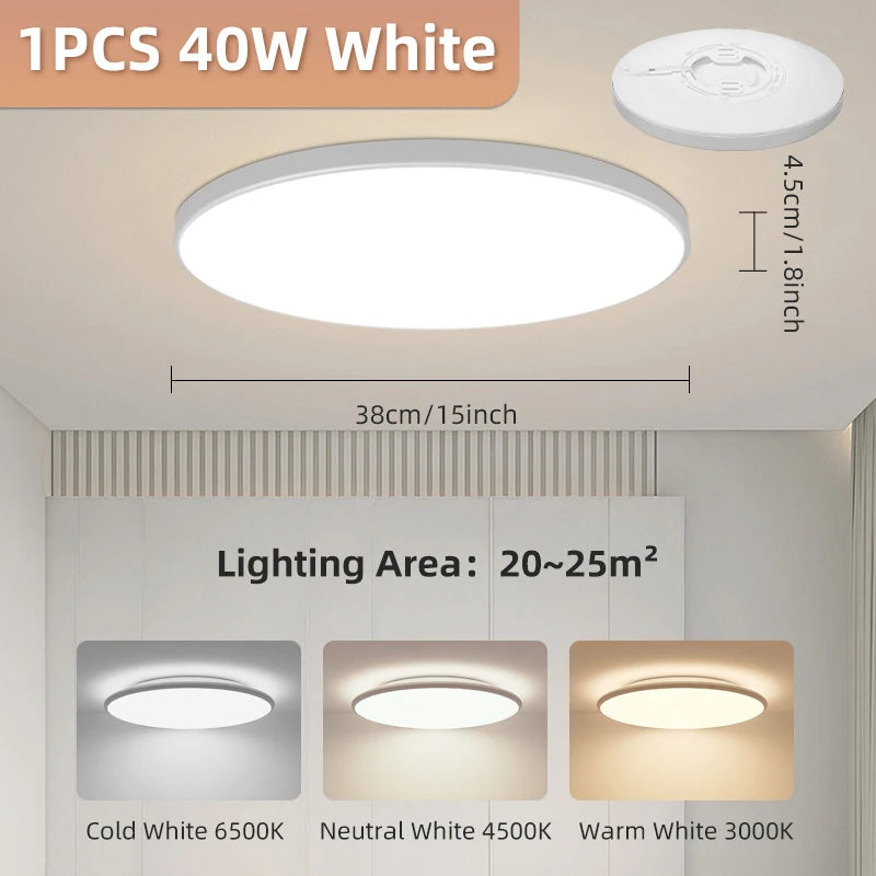 Led Ceiling Lamps led Panel Light Fixtures 220v Living room Bedroom lighting 18W 30W 40W Cold/Neutral/Warm White Ceiling lights