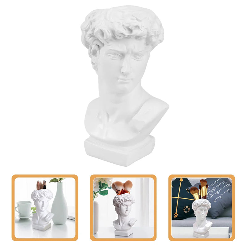 Vases Pen Holder Bust Planter Sticker Statue of David Greek Renaissance Decor White Holders Child