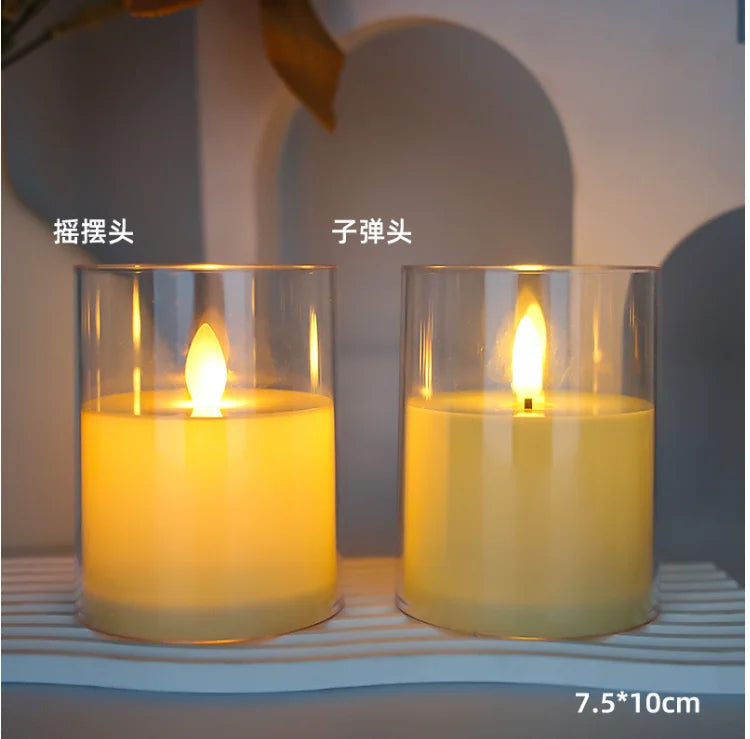 1Pcs Lvory LED Candles Battery Operated, Flickering Flameless Candles with Remote Timer,LED Flickering Candles with 3D Flame