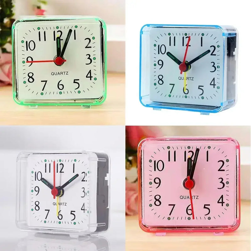 YTOM Table Clock Square Alarm Clock Small Alarm Electronic Bed Compact Travel Clock Quartz For Child Students Desk Alarm