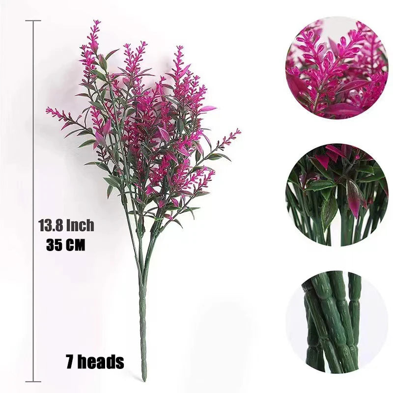 Provence Lavender Plastic Artificial Flowers False Plants Wedding Home Outdoor Garden Decoration Table Decoration