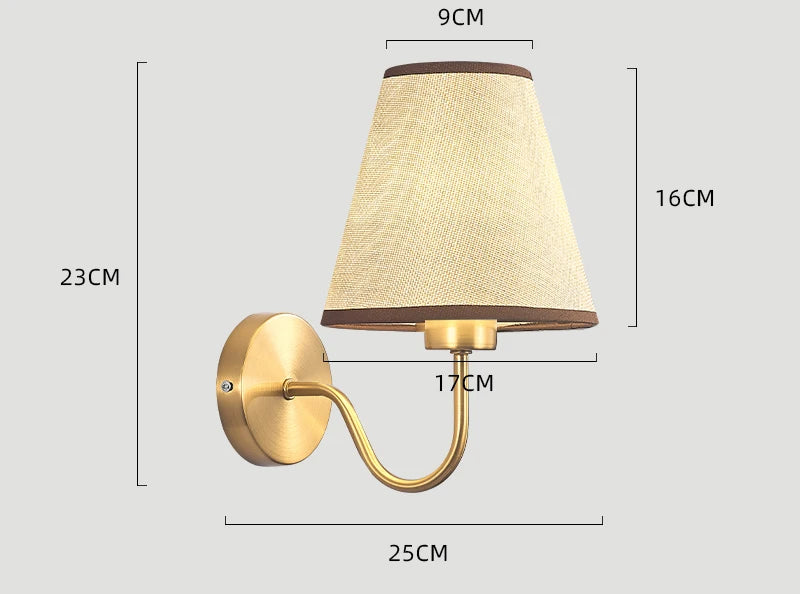 110V/220V Wall Lamp with LED E27 Bulb Fabric Lampshade Wall Sconces for Hotel Bedroom Bedside Living Room Stairs Home Decoration