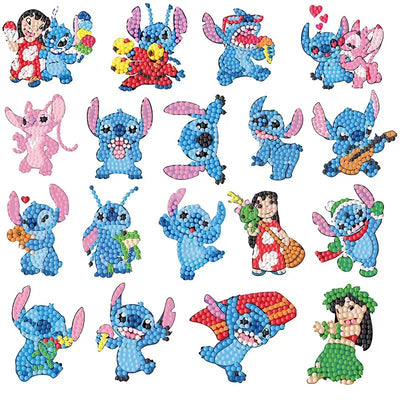 5D Diamond Painting Cartoon Stitch DIY Sticking Drills Embroider Handiwork Enthusiast Decoration stationery Stationery Best Gift