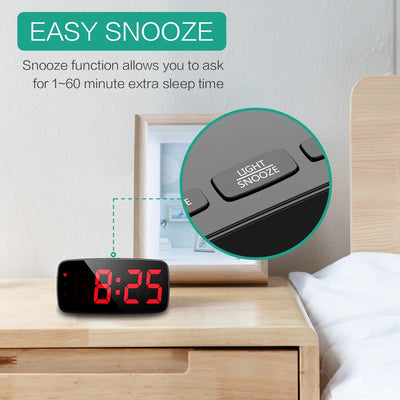 ORIA Alarm Clock Digital LED Clock Voice Control Snooze Time Temperature Display Night Mode Reloj Despertador Desktop Clocks