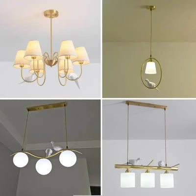 Modern Real Copper Led Chandelier Ceiling Lamp Living Room Home Decoration Light Fixture Bedroom Kitchen Dining Room Lighting