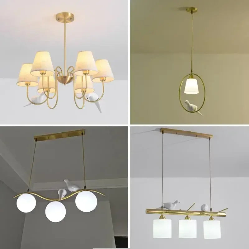 Modern Real Copper Led Chandelier Ceiling Lamp Living Room Home Decoration Light Fixture Bedroom Kitchen Dining Room Lighting