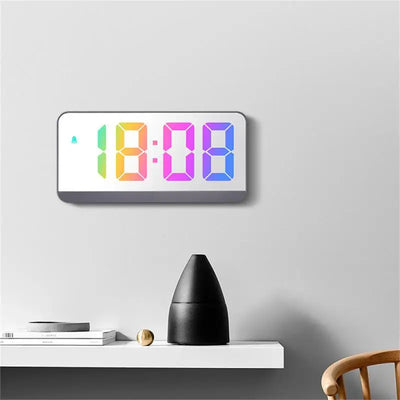 LED Alarm Clock Electronic Student Digital Clock Voice Control Dual Snooze 12/24H Dual Alarms Temperature Mute Table Clock