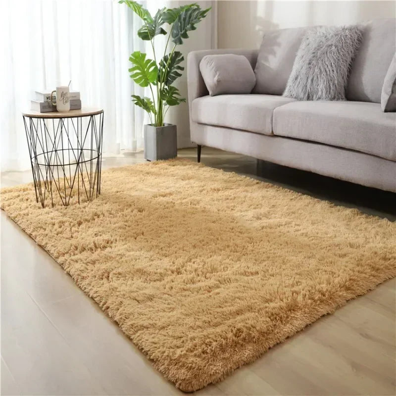 Thick Living Pink Rug Anti Room Fluffy Large Carpets Bedroom Decoration Soft Carpet Plush Carpets Solid Slip Floor