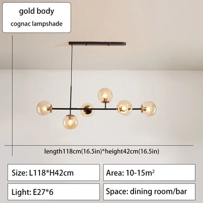 Modern Minimalist Hanging Lamp Nordic Ceiling Chandelier For Dining Room Kitchen Island Glass Ball Living Room Pendant Light