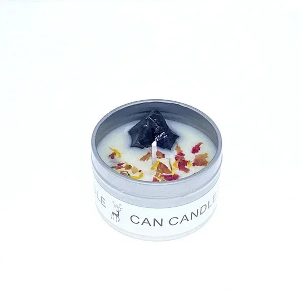 1 Pc Scented Candles Long Lasting Canned Soy Wax Candles Crystal Stone Dried Flower Fragrance Candle Smokeless