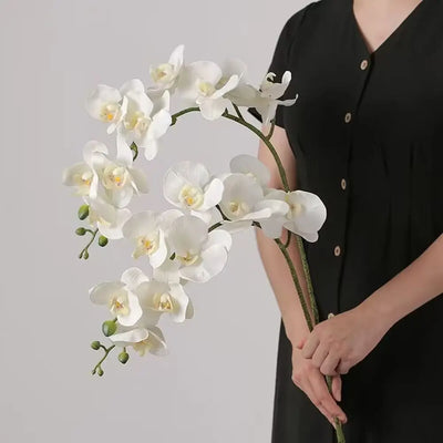 Wedding Decoration 9-Heads Silk Flower Simulation Butterfly Orchid Artificial Flower 3D Phalaenopsis Real Touch Plants