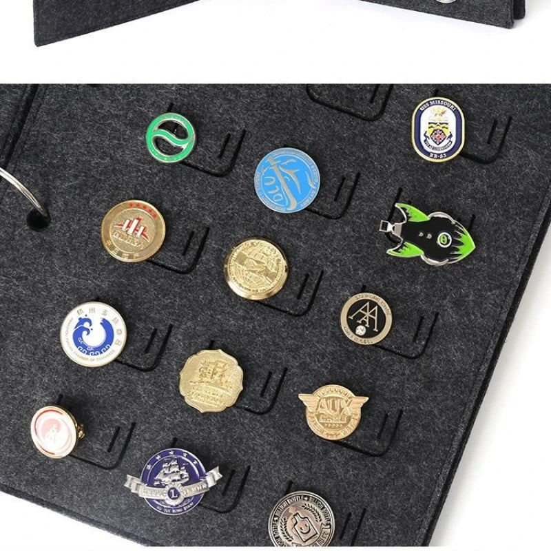 Portable Brooch Storage Book Felt Pin Dust-proof Display Book Tray Metal Badge Collection Medal Organize Storage Box Gifts