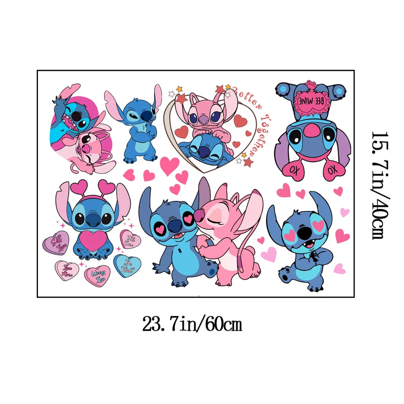 Cartoon Lilo & Stitch Rainbow Wall Stickers For Kid&