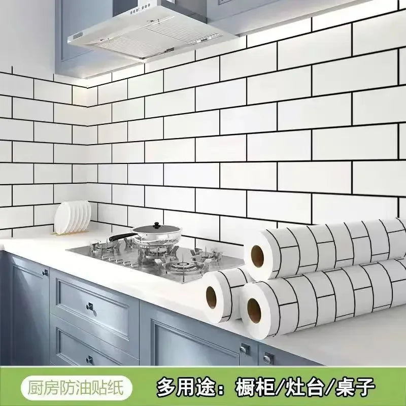 Wall Adhesive Wallpaper Width 80cm Waterproof Oil Proof Foil Marble Decor Sticker Kitchen Bathroom Renovation Decorative Paper