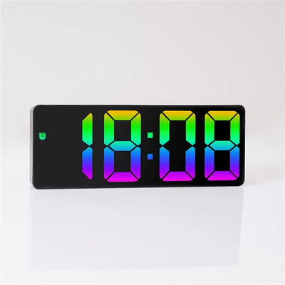 LED Alarm Clock Electronic Student Digital Clock Voice Control Dual Snooze 12/24H Dual Alarms Temperature Mute Table Clock