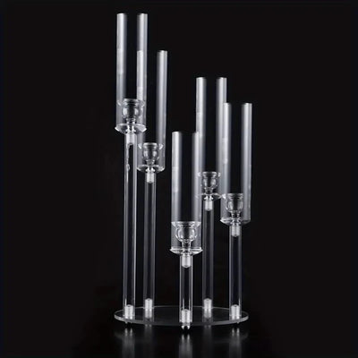 1pc Tall Acrylic Candelabra Candle Holder 5 Arms Acrylic Clear Candelabra Centerpieces For Wedding Centerpiece