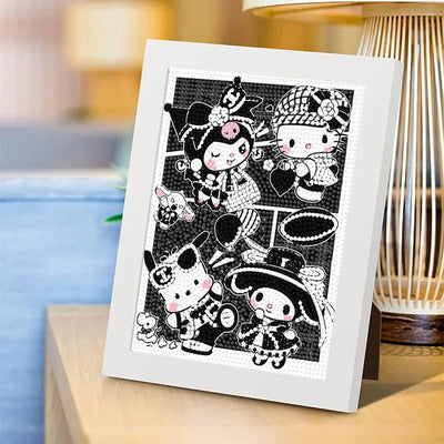 Sanrio Diamond Painting New Hello Kitty Kuromi Full Round Diamond Mosaic Art 5D DIY Cross Stitch Kits Home Decor with Frame