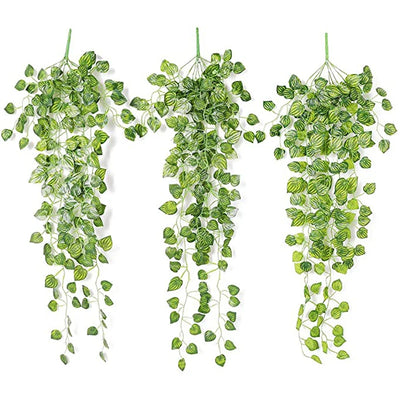 3PCSArtificial Hanging Plants Fake Hanging Plant Fake Ivy Vine for Wall House Room Indoor Outdoor Decoration (No Baskets)