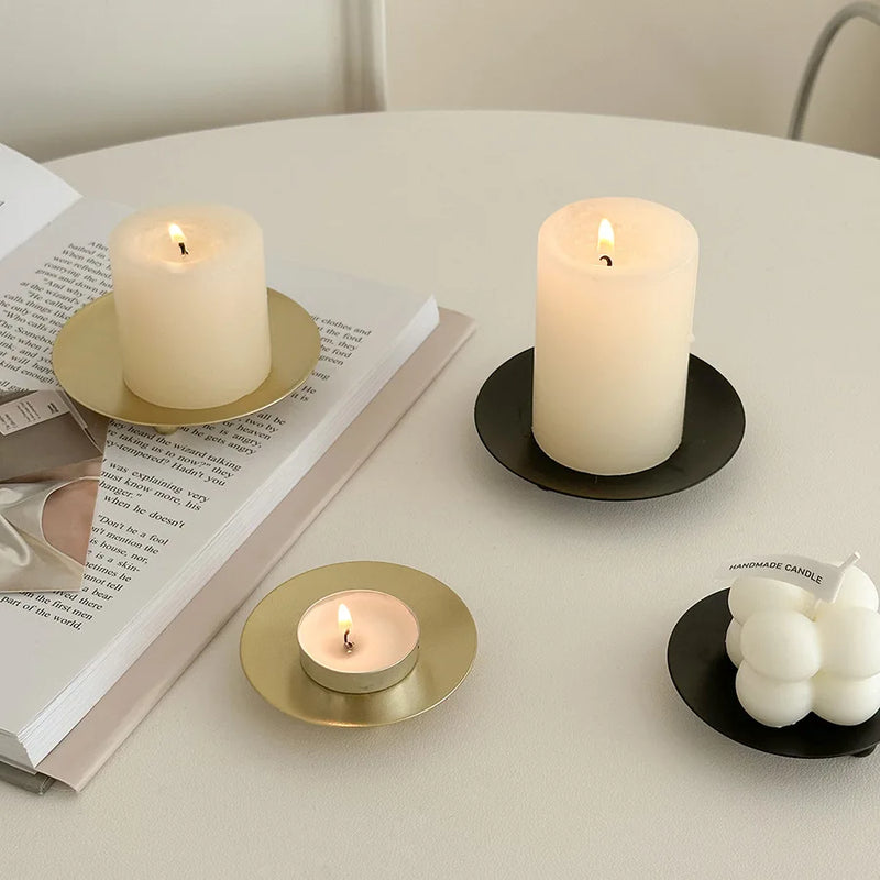 European style retro iron candlestick ornaments jewelry display storage tray aromatherapy candle tray