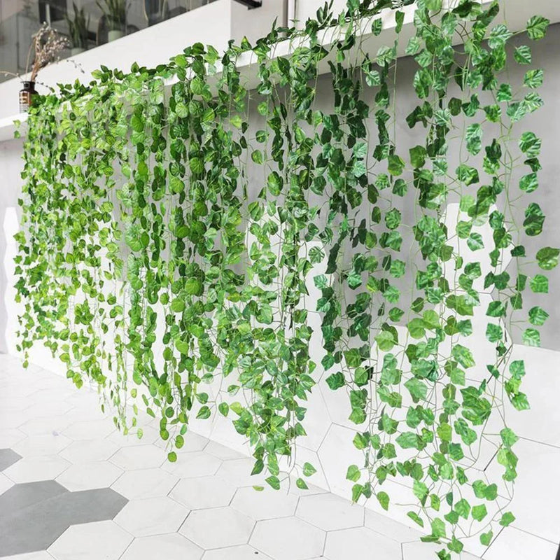 6pcs Artificial Ivy Leaves Plants Garland Plant Vines Fake Flowers Home Bedroom Party Garden Wedding Decoration Hanging Plants