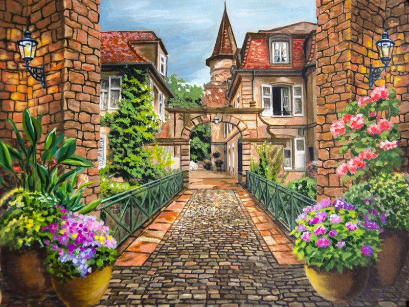 5D Diamond Painting Diamond Embroidery Street Resin Diamond Mosaic Town Landscape DIY Home Design Decoration