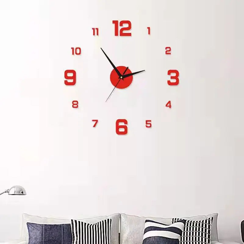 3D Luminous Wall Clock Frameless Acrylic DIY Digital Clock Wall Stickers Silent Clock for Living Room Bedroom Office Wall Decor