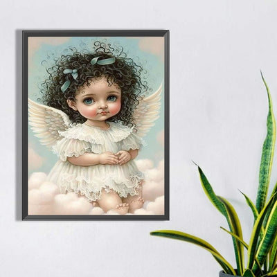 Angel Child 5D DIY Full Round Drill Diamond Painting Decoration Diamond Mosaic Embroidery Art Craft for Home Wall Office Decor