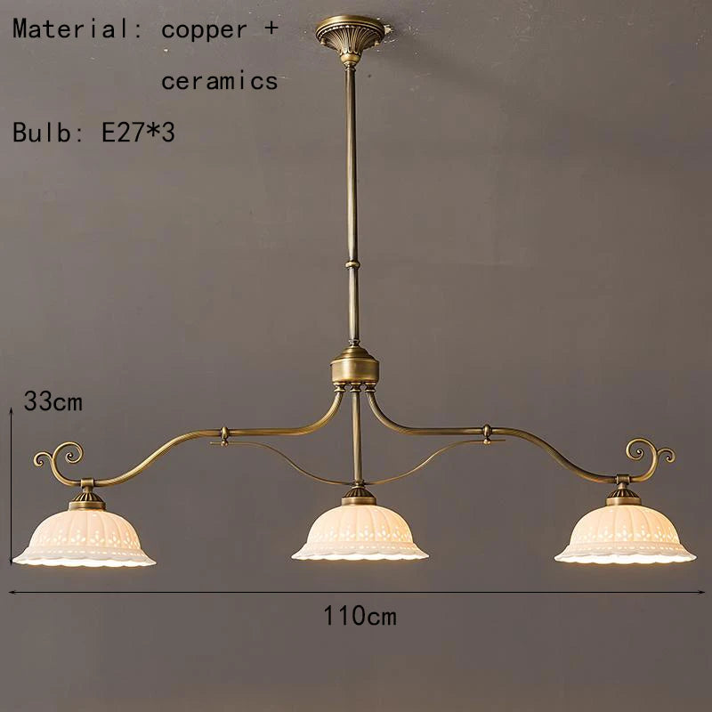 Italian Fashion Pattern LED Decor Pendant Light Creative Copper Ceramic Home Lamp Bedroom Foyer Lighting Fixtures Dropshipping