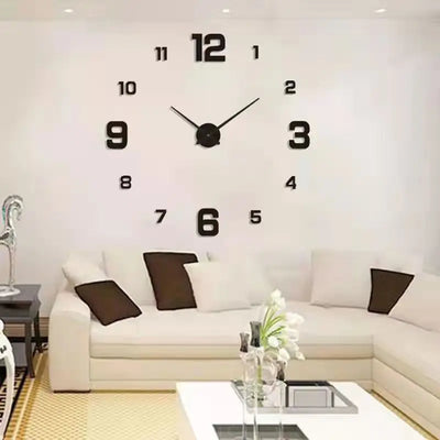 3D Luminous Wall Clock Frameless Acrylic DIY Digital Clock Wall Stickers Silent Clock for Living Room Bedroom Office Wall Decor