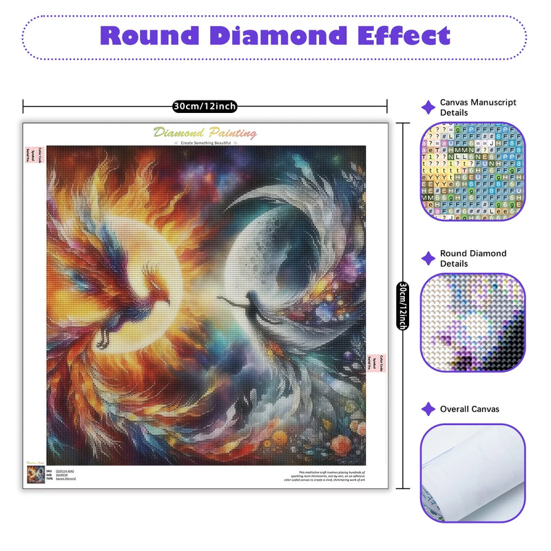 RUOPOTY Animal Diamond Painting Phoenix Women Rhinestones Art Embroidery 5d Diy Painting Round Square Drills Handicraft Artwork